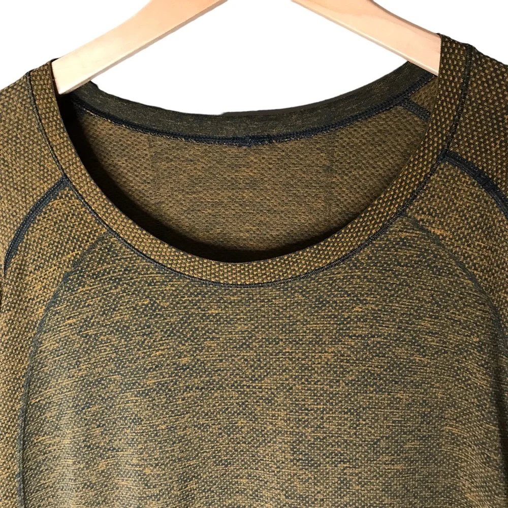 Lululemon Metal Vent Tech Tee Long Sleeve Gold Navy T-Shirt Workout Men’s XXL - Picture 5 of 14